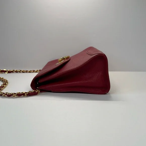 Kate Landry Shoulder Bag w/ Chain Strap - red/gold - Picture 5 of 15